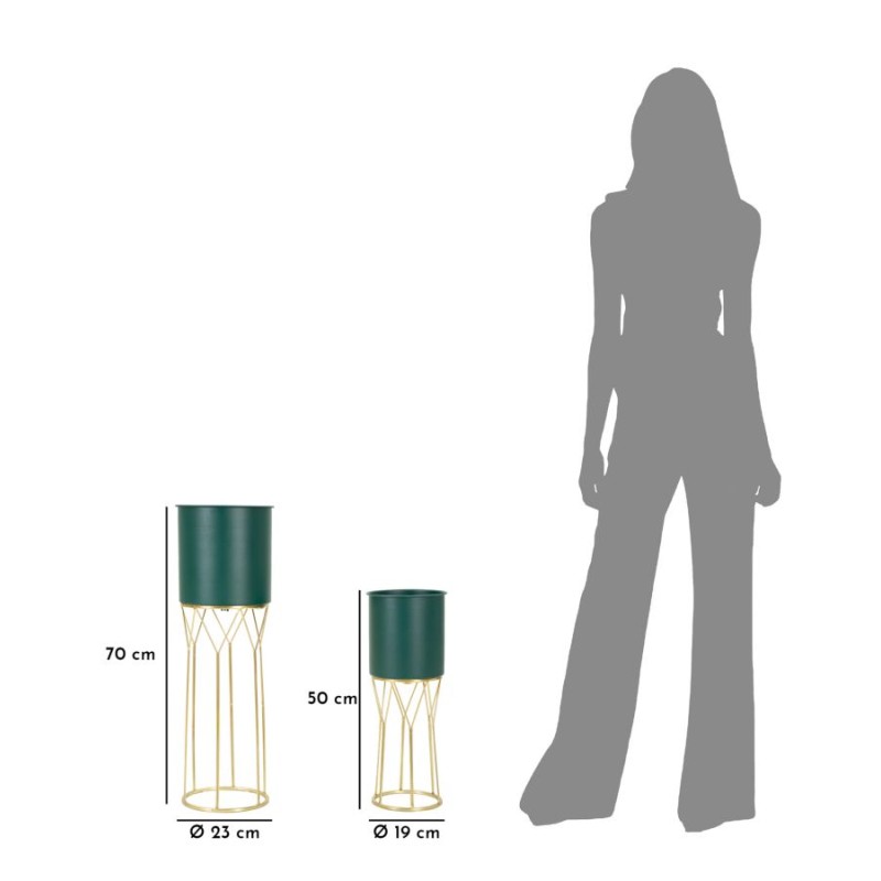 Juego de 2 soportes Glam GENT Ø 23 x 70 cm - 19 x 50 cm - Hierro