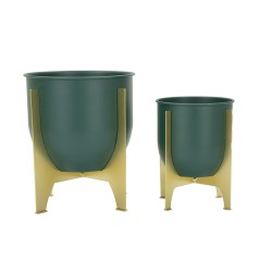 Juego de 2 soportes para jarrones Glam GRENT SHET, Ø 24,5 x 26-19 x 21 cm, de hierro.