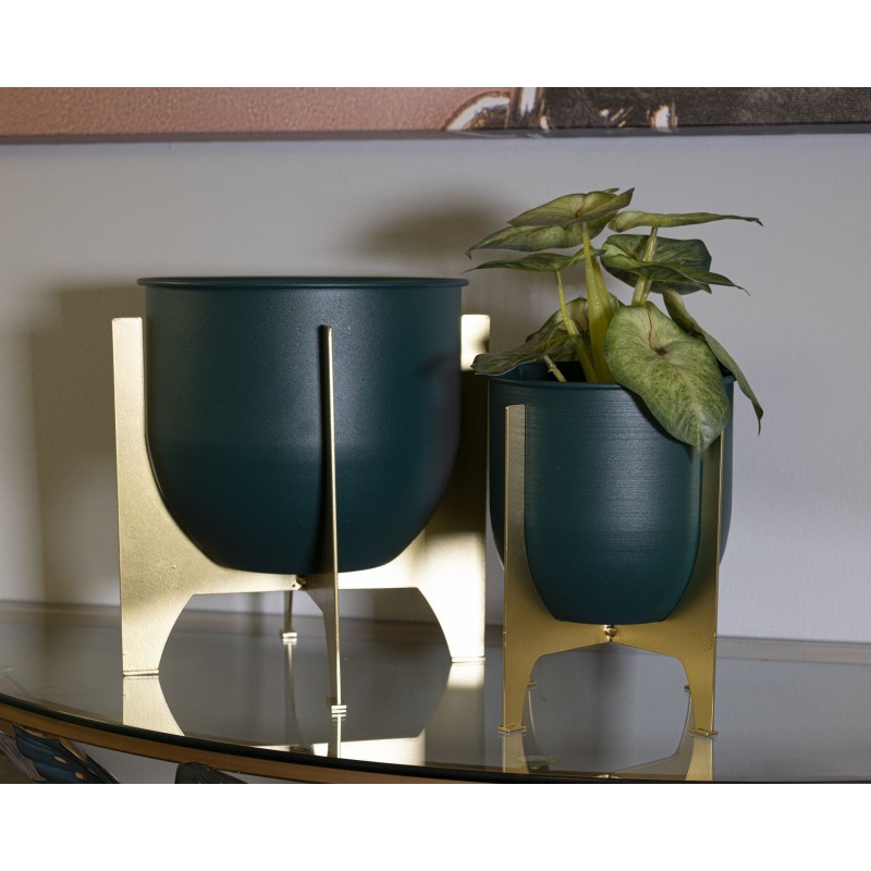 Juego de 2 soportes para jarrones Glam GRENT SHET, Ø 24,5 x 26-19 x 21 cm, de hierro.