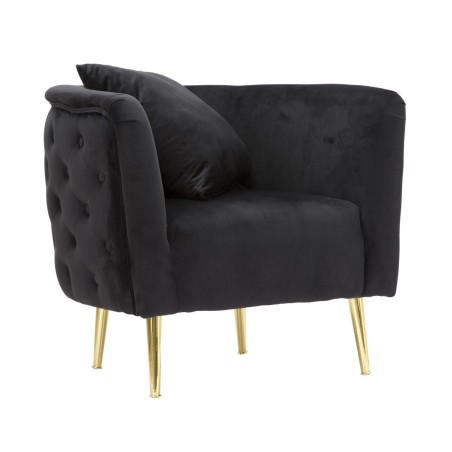 Sillón negro Bucarest: elegancia oscura con un encanto atemporal (76×74×71 cm)