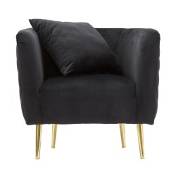 Sillón negro Bucarest: elegancia oscura con un encanto atemporal (76×74×71 cm)
