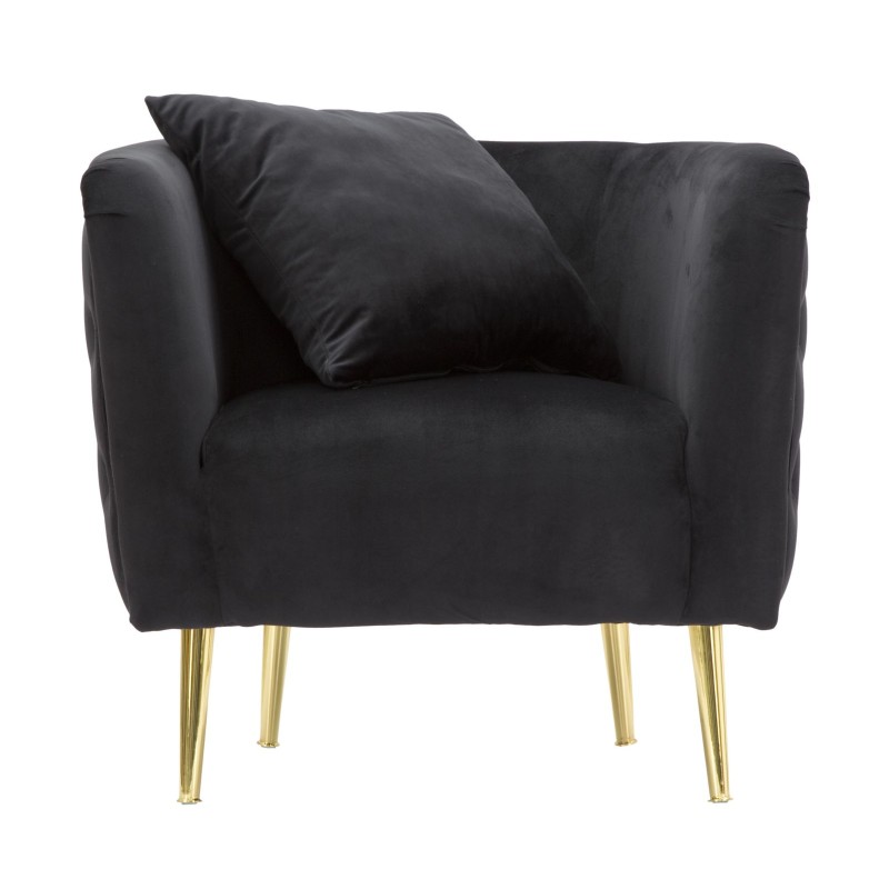 Sillón negro Bucarest: elegancia oscura con un encanto atemporal (76×74×71 cm)