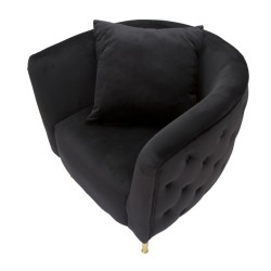 Sillón negro Bucarest: elegancia oscura con un encanto atemporal (76×74×71 cm)
