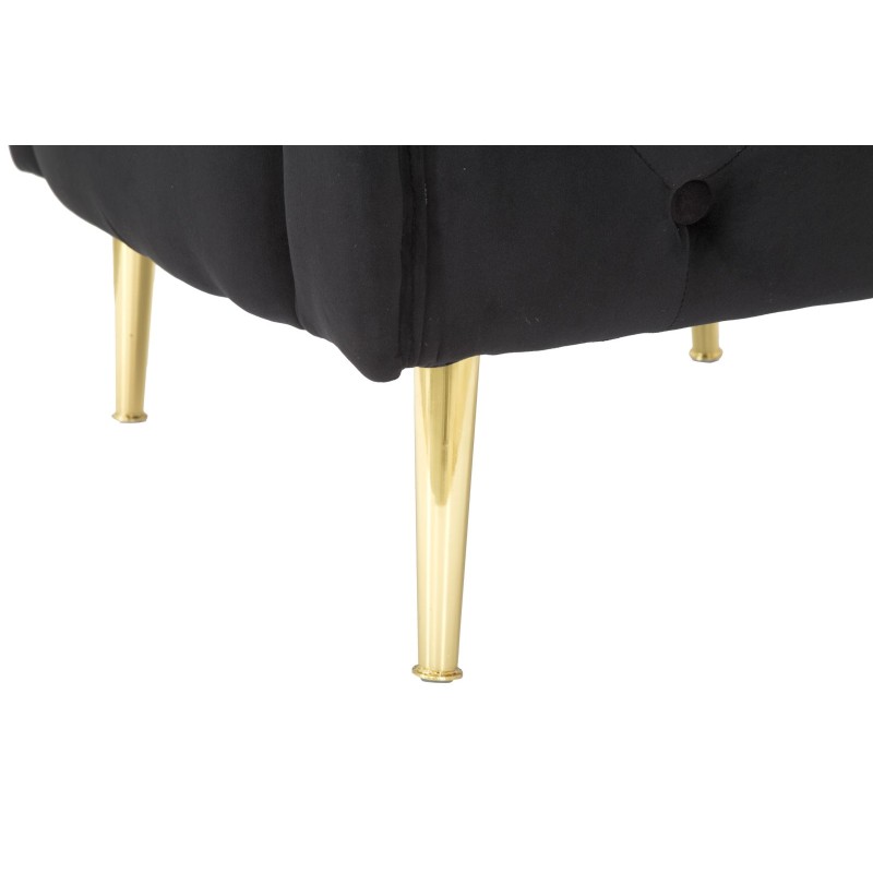 Sillón negro Bucarest: elegancia oscura con un encanto atemporal (76×74×71 cm)