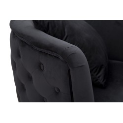 Sillón negro Bucarest: elegancia oscura con un encanto atemporal (76×74×71 cm)