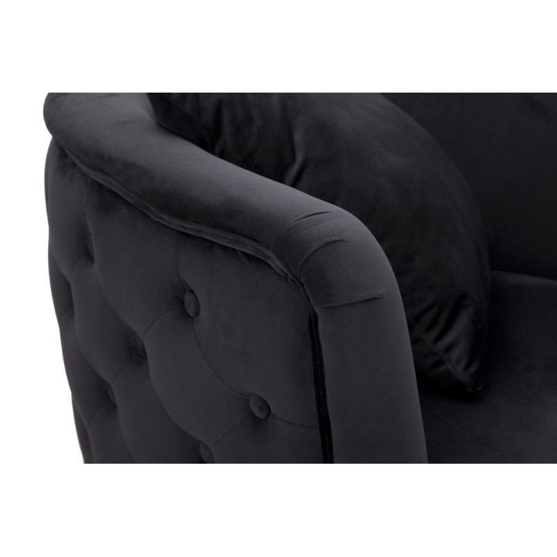 Sillón negro Bucarest: elegancia oscura con un encanto atemporal (76×74×71 cm)