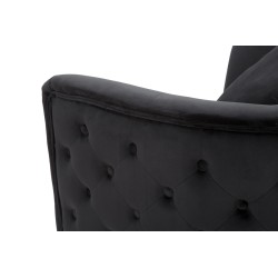 Sillón negro Bucarest: elegancia oscura con un encanto atemporal (76×74×71 cm)