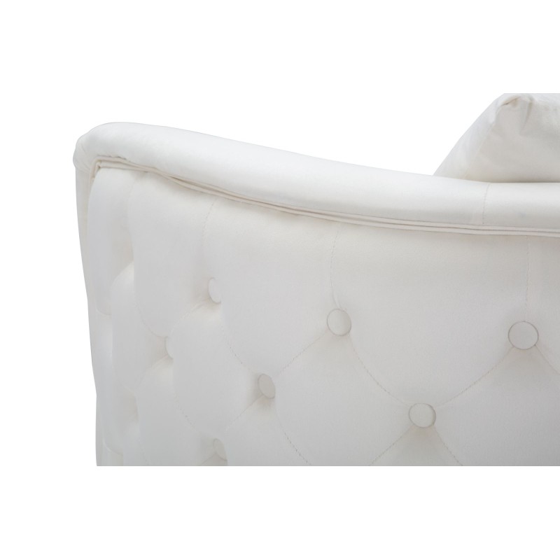 Sillón Bucarest color crema: suavidad luminosa y refinamiento supremo (76×74×73 cm)