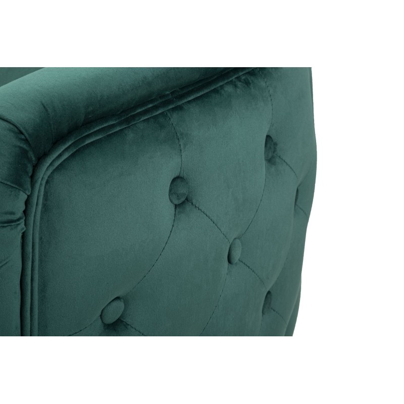 Sillón verde Bucarest: sofisticada brillantez en verde intenso. (76×74×73 cm)