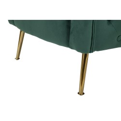 Sillón verde Bucarest: sofisticada brillantez en verde intenso. (76×74×73 cm)