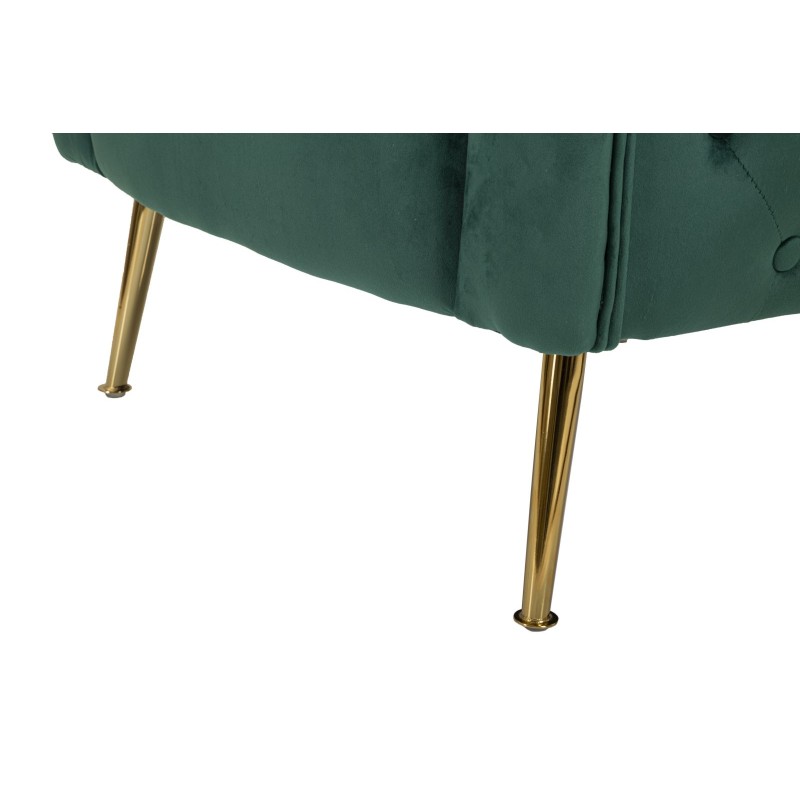 Sillón verde Bucarest: sofisticada brillantez en verde intenso. (76×74×73 cm)