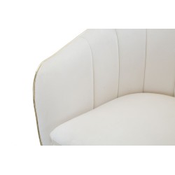 Sillón Paris color crema/dorado: Elegancia parisina realzada con detalles dorados. (62×58×78 cm)