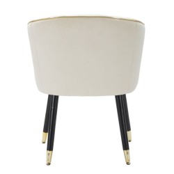 Sillón Paris color crema/dorado: Elegancia parisina realzada con detalles dorados. (62×58×78 cm)