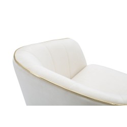 Sillón Paris color crema/dorado: Elegancia parisina realzada con detalles dorados. (62×58×78 cm)