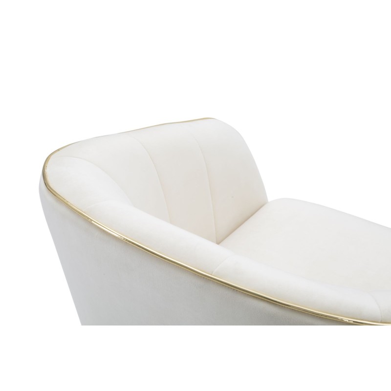 Sillón Paris color crema/dorado: Elegancia parisina realzada con detalles dorados. (62×58×78 cm)