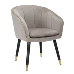 Sillón París Gris/Dorado – Un contraste sutil para una elegancia urbana (62×58×78 cm)