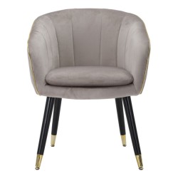 Sillón París Gris/Dorado – Un contraste sutil para una elegancia urbana (62×58×78 cm)