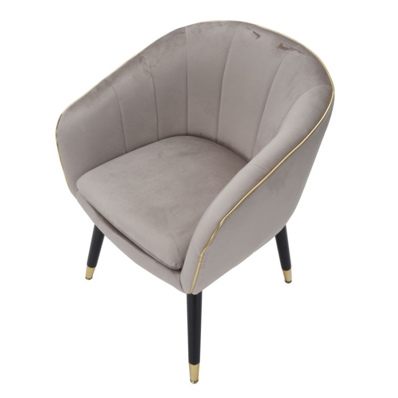 Sillón París Gris/Dorado – Un contraste sutil para una elegancia urbana (62×58×78 cm)