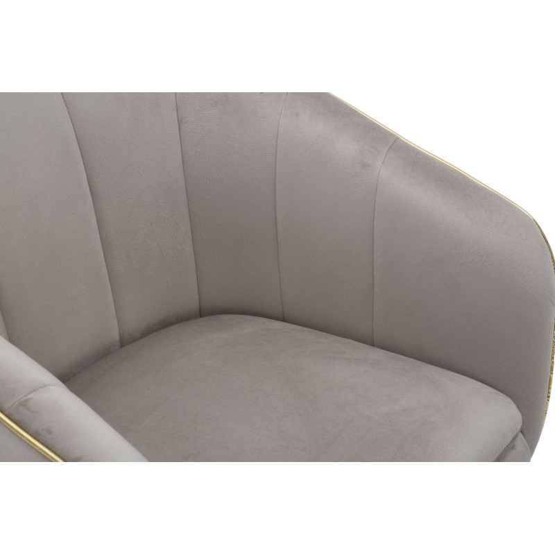 Sillón París Gris/Dorado – Un contraste sutil para una elegancia urbana (62×58×78 cm)