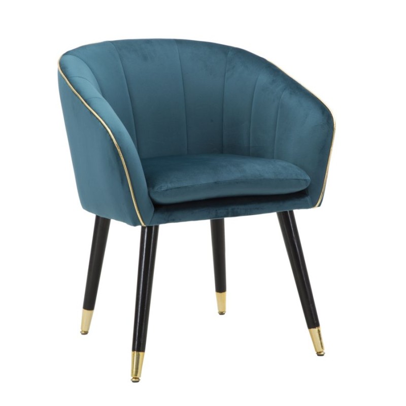 Sillón París Azul/Oro – Un toque regio de azul celeste y oro (62×58×78 cm)