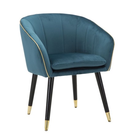 Sillón París Azul/Oro – Un toque regio de azul celeste y oro (62×58×78 cm)