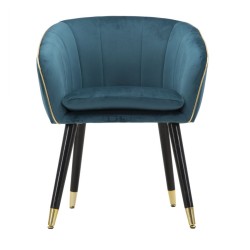 Sillón París Azul/Oro – Un toque regio de azul celeste y oro (62×58×78 cm)
