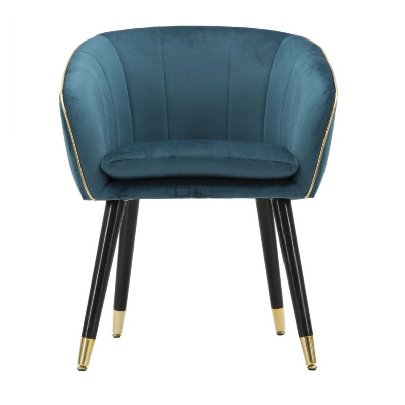 Sillón París Azul/Oro – Un toque regio de azul celeste y oro (62×58×78 cm)