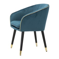 Sillón París Azul/Oro – Un toque regio de azul celeste y oro (62×58×78 cm)