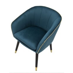 Sillón París Azul/Oro – Un toque regio de azul celeste y oro (62×58×78 cm)