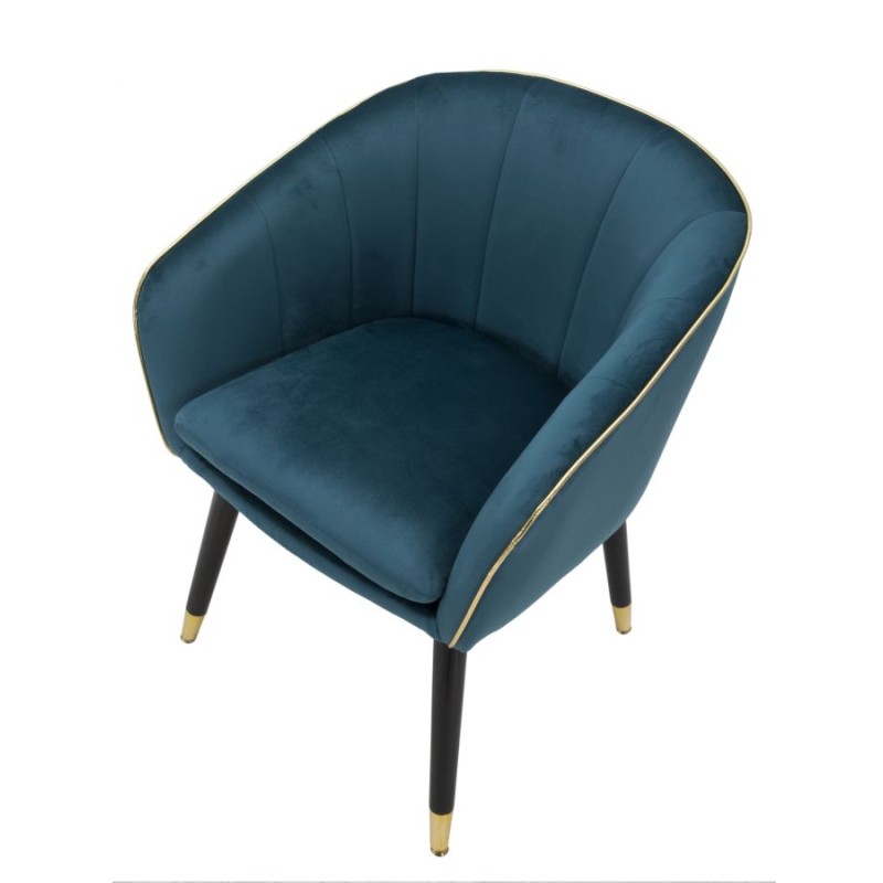 Sillón París Azul/Oro – Un toque regio de azul celeste y oro (62×58×78 cm)