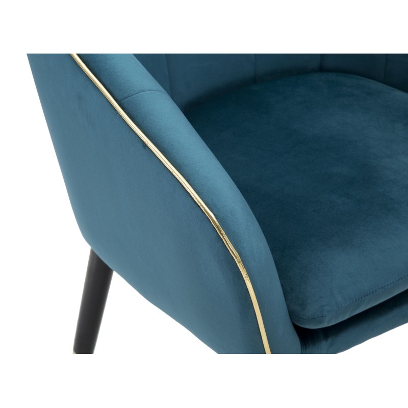 Sillón París Azul/Oro – Un toque regio de azul celeste y oro (62×58×78 cm)