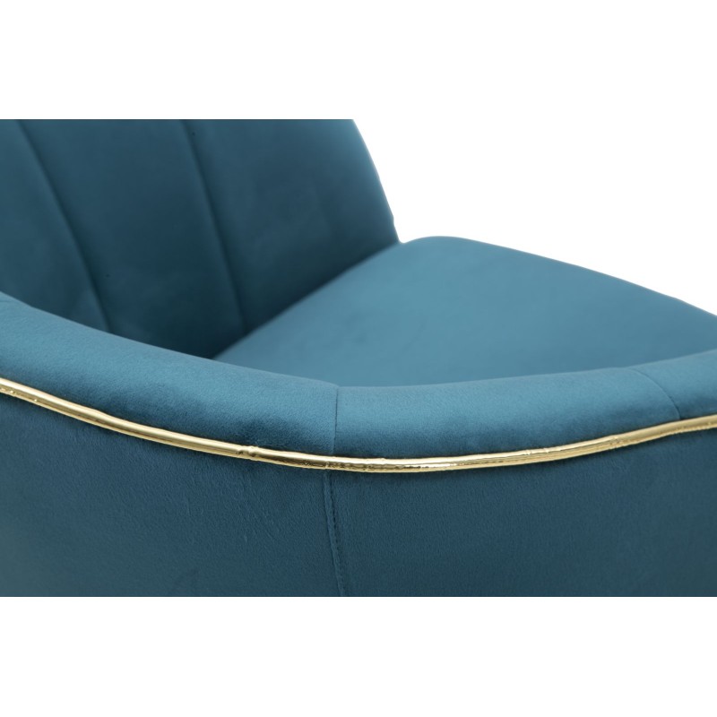 Sillón París Azul/Oro – Un toque regio de azul celeste y oro (62×58×78 cm)