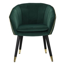 Sillón París verde/dorado – Refinamiento esmeralda con reflejos dorados (62×58×78 cm)