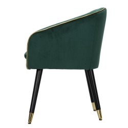 Sillón París verde/dorado – Refinamiento esmeralda con reflejos dorados (62×58×78 cm)