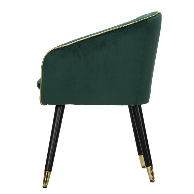 Sillón París verde/dorado – Refinamiento esmeralda con reflejos dorados (62×58×78 cm)