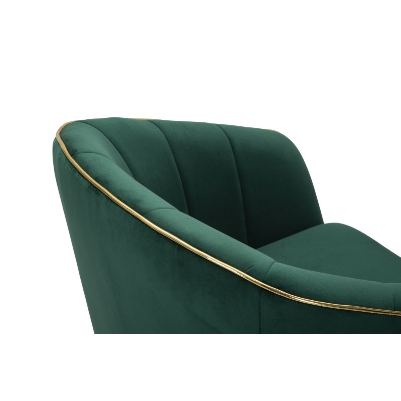 Sillón París verde/dorado – Refinamiento esmeralda con reflejos dorados (62×58×78 cm)