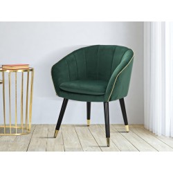Sillón París verde/dorado – Refinamiento esmeralda con reflejos dorados (62×58×78 cm)