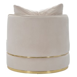 Sillón Paris Space color crema/dorado: curvas generosas para un aura dorada. (Ø 84×72 cm)