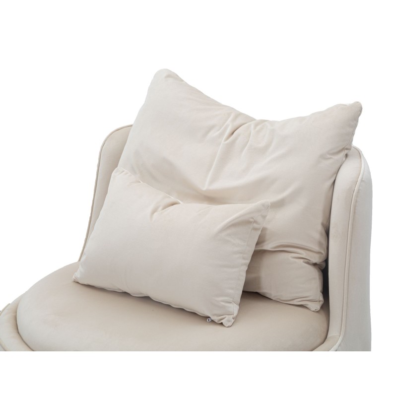 Sillón Paris Space color crema/dorado: curvas generosas para un aura dorada. (Ø 84×72 cm)
