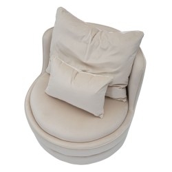 Sillón Paris Space color crema/dorado: curvas generosas para un aura dorada. (Ø 84×72 cm)