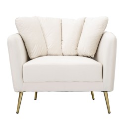 Sillón Kyiv color crema – Sencillez chic con líneas elegantes (88×77×74 cm)