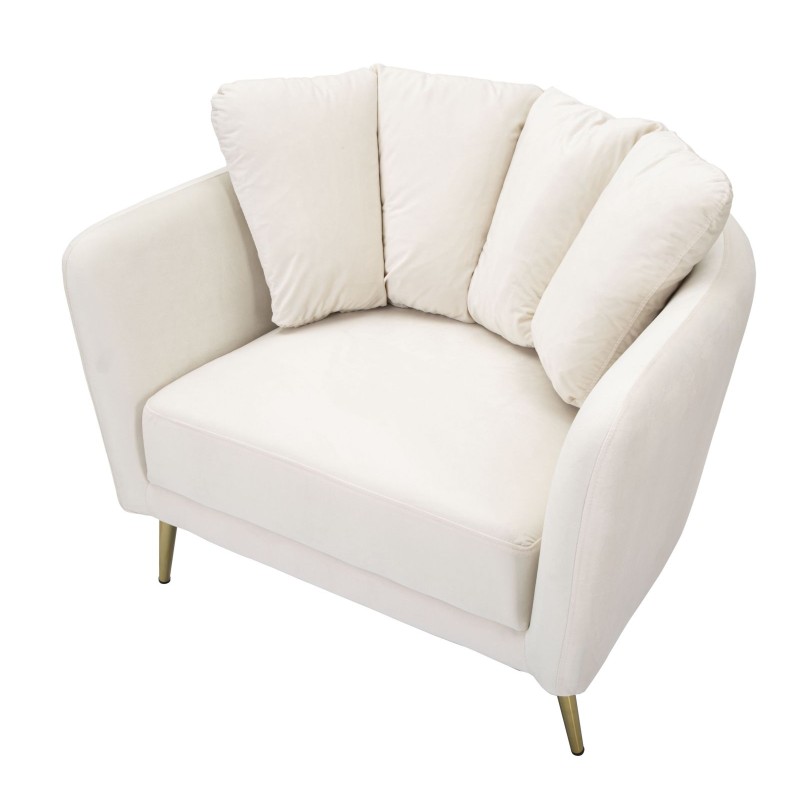 Sillón Kyiv color crema – Sencillez chic con líneas elegantes (88×77×74 cm)