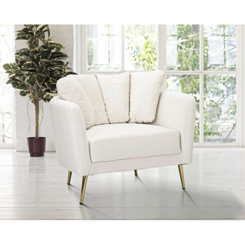 Sillón Kyiv color crema – Sencillez chic con líneas elegantes (88×77×74 cm)