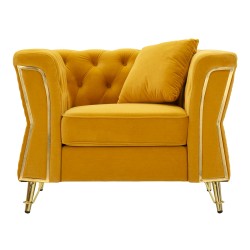 Sillón Emy Mustard – Audacia solar y confort refinado (104×83×76 cm)