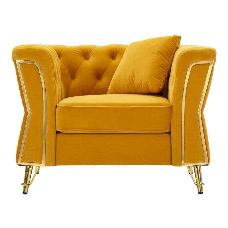 Sillón Emy Mustard – Audacia solar y confort refinado (104×83×76 cm)