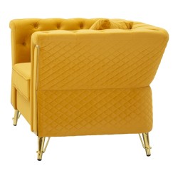 Sillón Emy Mustard – Audacia solar y confort refinado (104×83×76 cm)