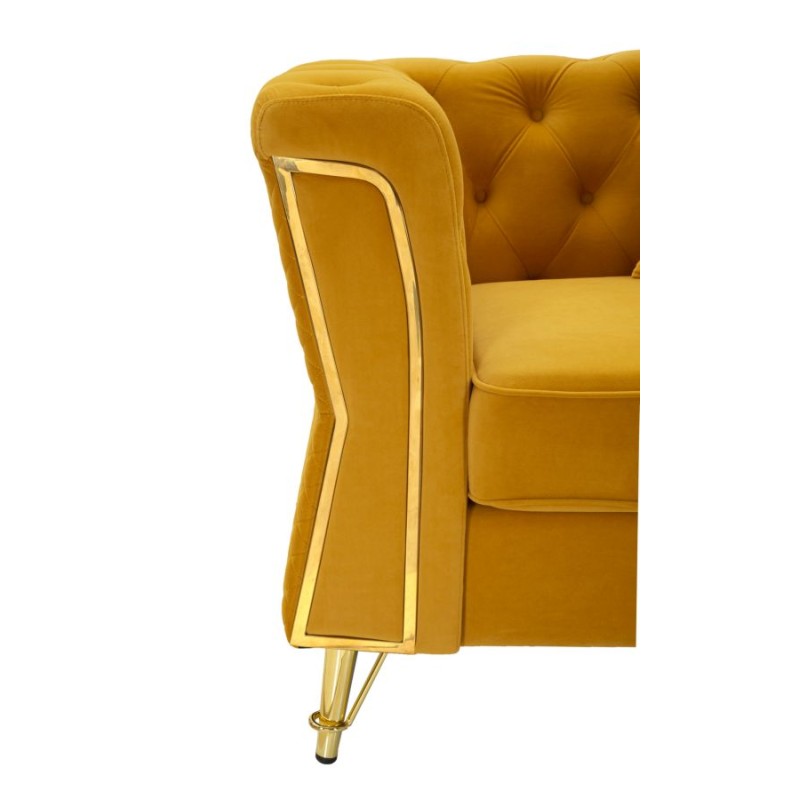 Sillón Emy Mustard – Audacia solar y confort refinado (104×83×76 cm)