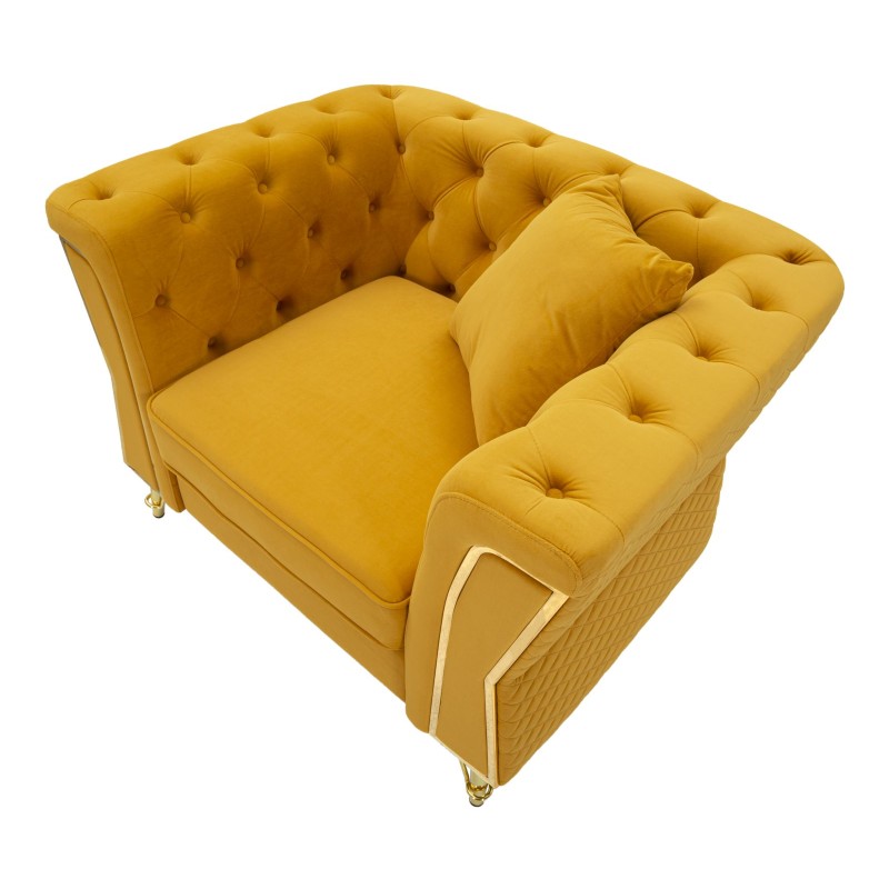 Sillón Emy Mustard – Audacia solar y confort refinado (104×83×76 cm)