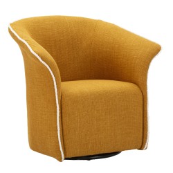 Silla giratoria Siena Senap – Elegancia contemporánea en amarillo mostaza (83,5×66×80 cm – altura del asiento 42 cm)