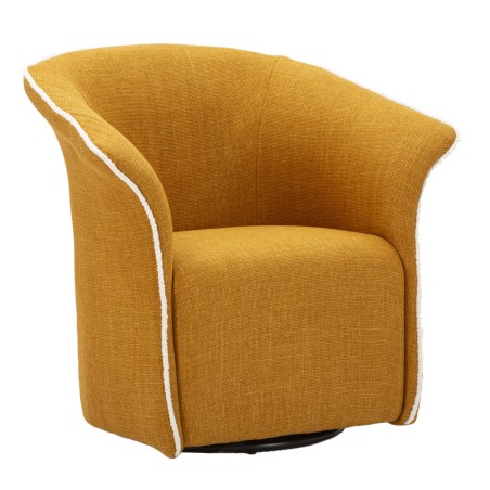Silla giratoria Siena Senap – Elegancia contemporánea en amarillo mostaza (83,5×66×80 cm – altura del asiento 42 cm)